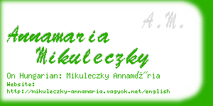 annamaria mikuleczky business card